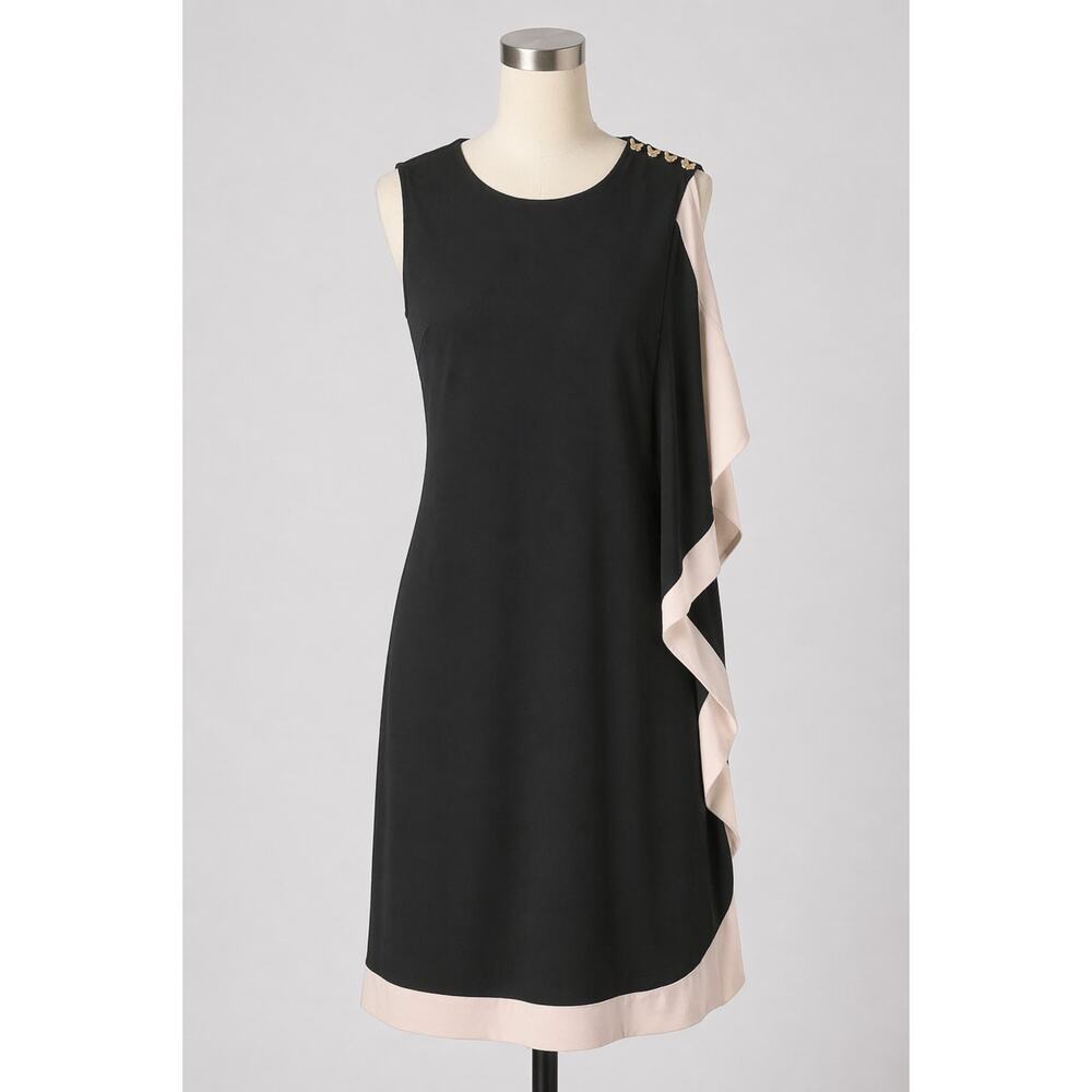Ted Baker | Body Con & Cape Black Dress Cute Button Details
